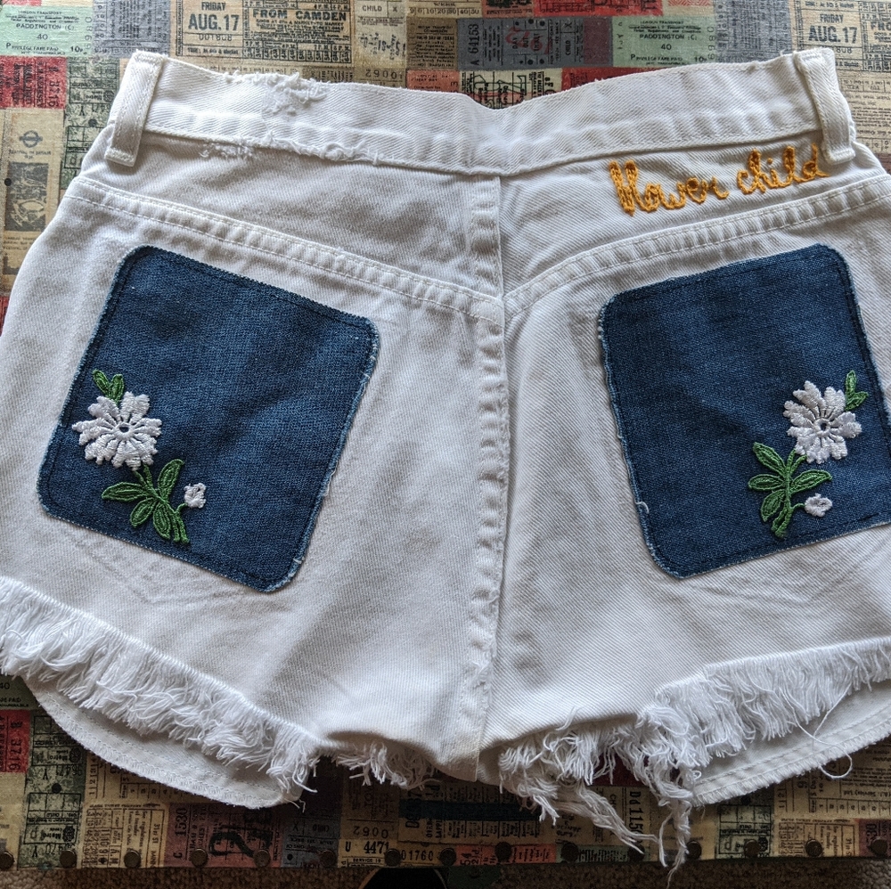 Custom Calvin Klein cutoff shorts| Embroidered